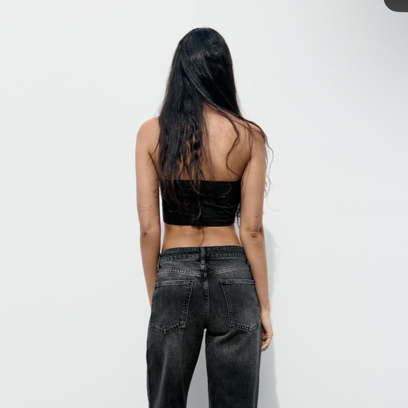 Zara textured flower poplin halter top - Picture 2 of 9